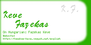 keve fazekas business card